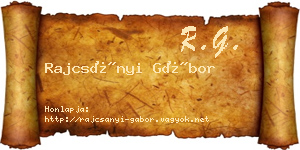 Rajcsányi Gábor névjegykártya